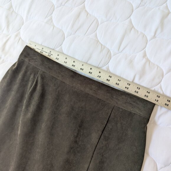 Sag Harbor sueded microfiber olive forest green maxi pencil skirt EUC 14 - Picture 5 of 9